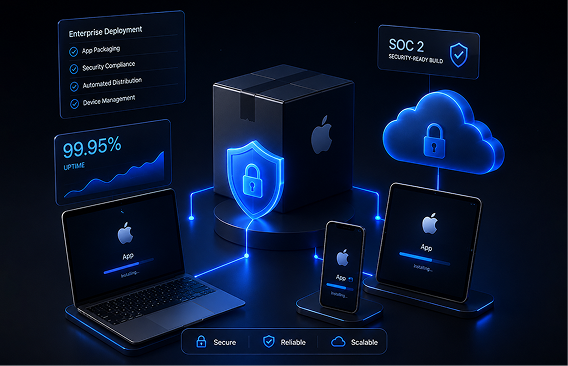 Shipping secure Apple apps at enterprise scale. dashboard preview