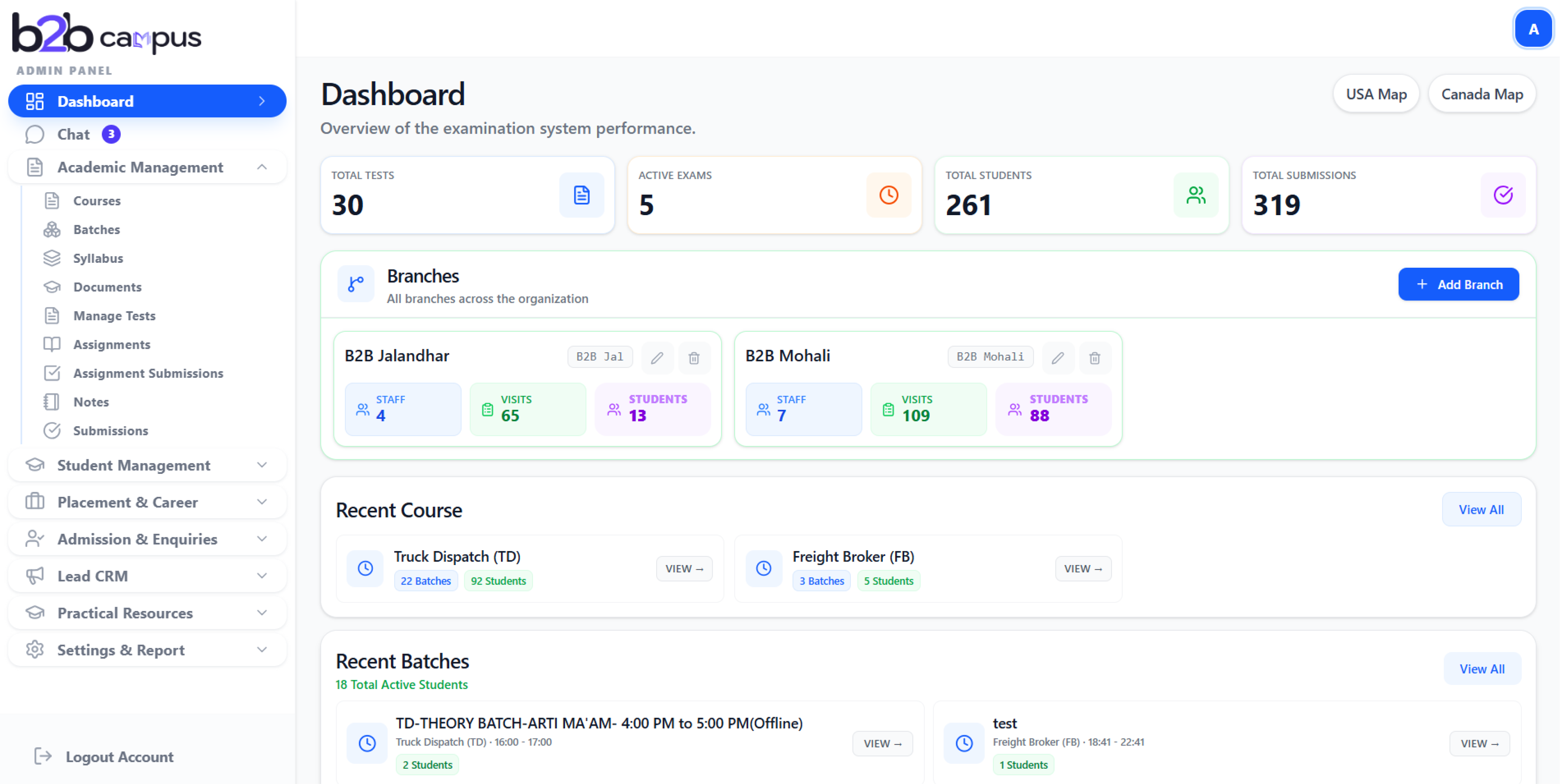 Bringing study material, assignments and progress tracking into one platform. dashboard preview