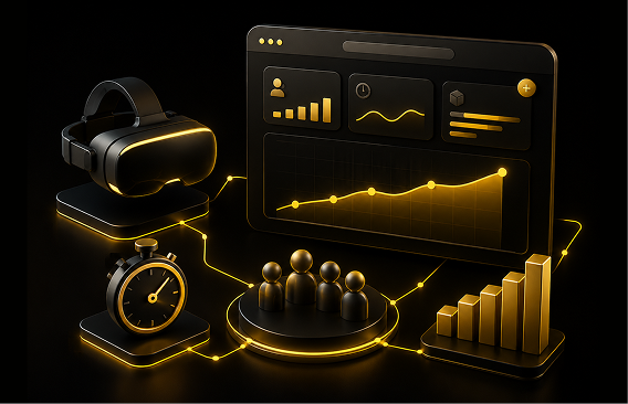 Reducing onboarding time with XR training. dashboard preview