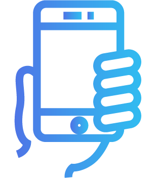 mobile in hand icon